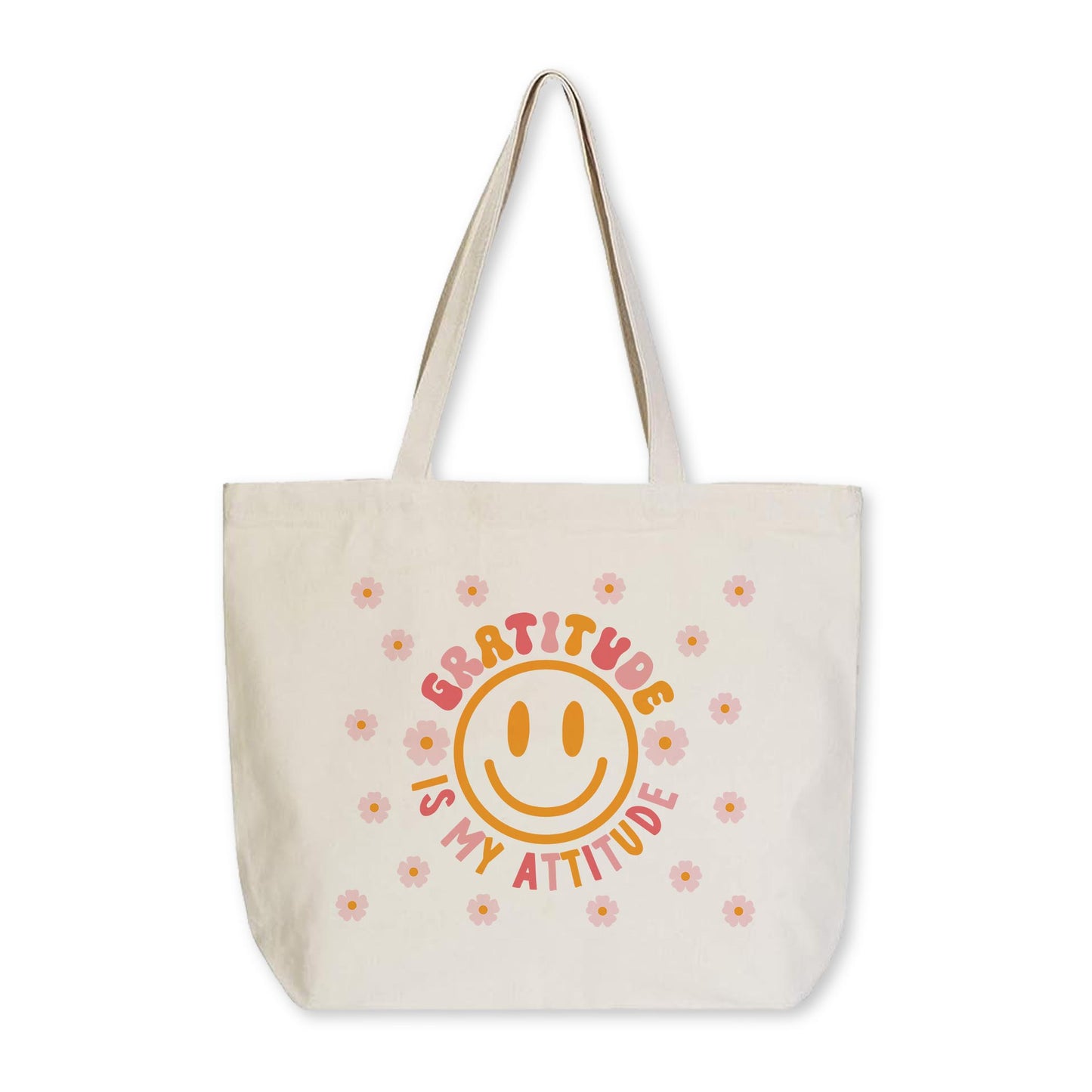 Tote Bag Natural Canvas-Happy Plans Gratitude Is My Attitude