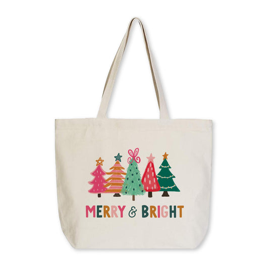 Tote Bag Natural Canvas-Whimsy Wonderland Merry & Bright