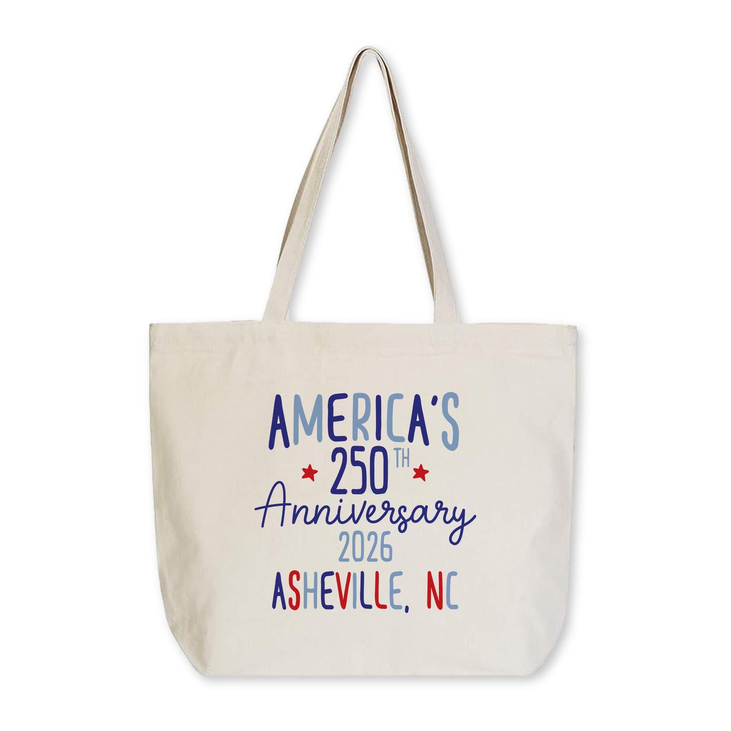 Tote Bag Natural Canvas-Love+Local 4th of July 250th Anniversary -0