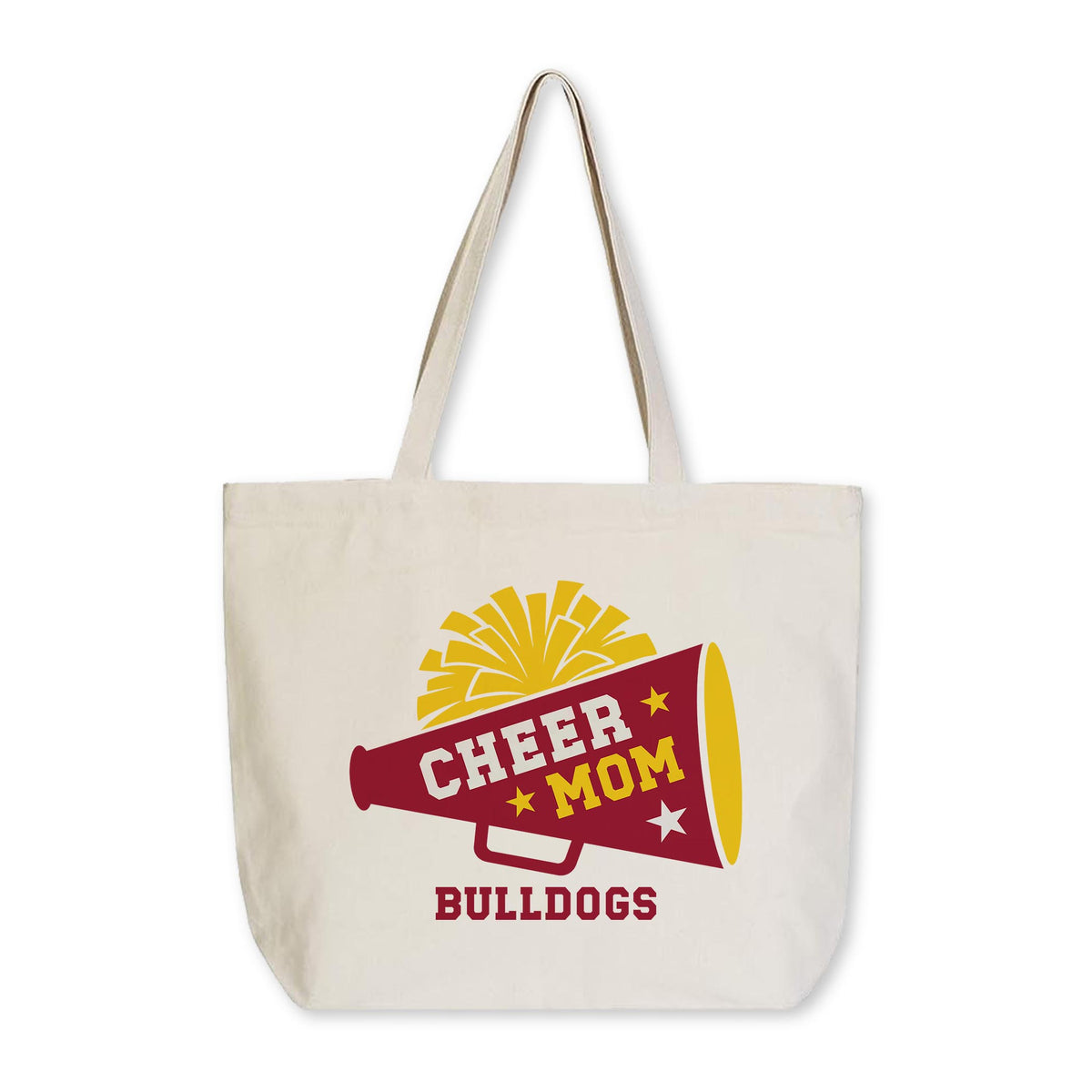 Tote Bag Natural Canvas-Custom Cheer Mom | School Team | Hometown -0