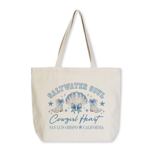 Tote Bag Natural Canvas-Love+Local Coastal Cowgirl -0