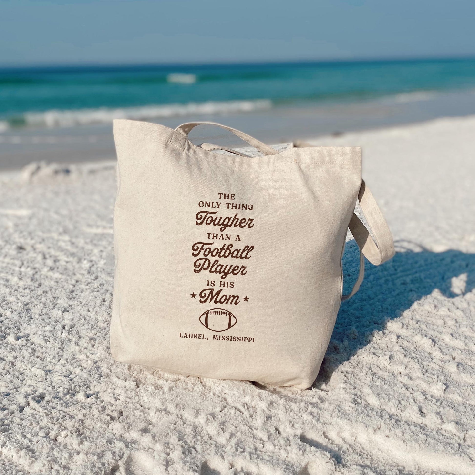 Tote Bag Natural Canvas-Football Mom | Custom | Personalize -3