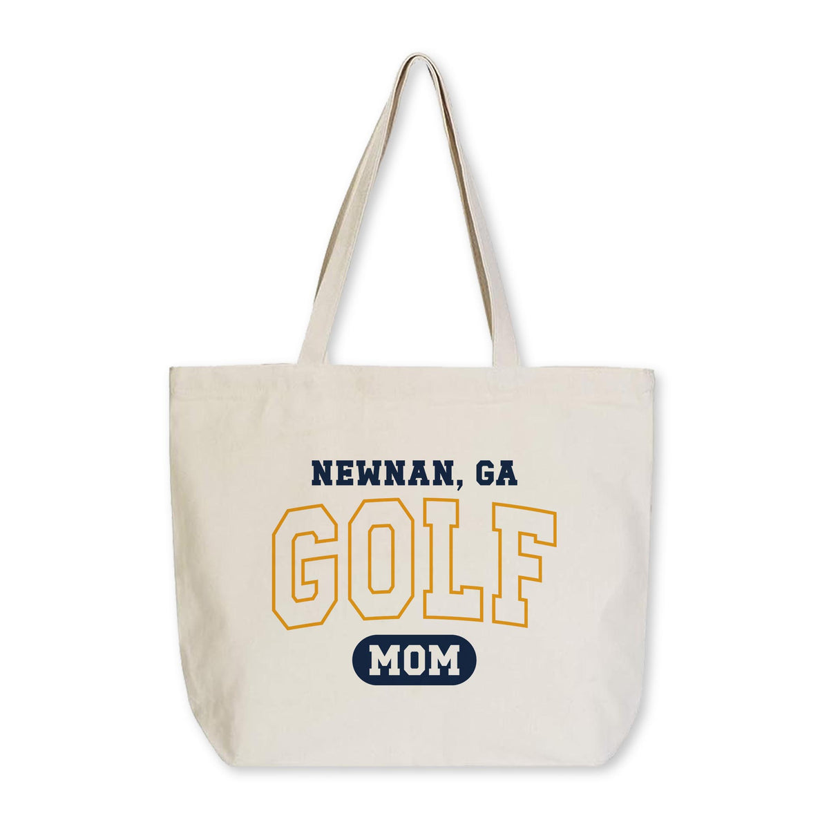 Tote Bag Natural Canvas-Custom Golf Mom | Team | Hometown -0