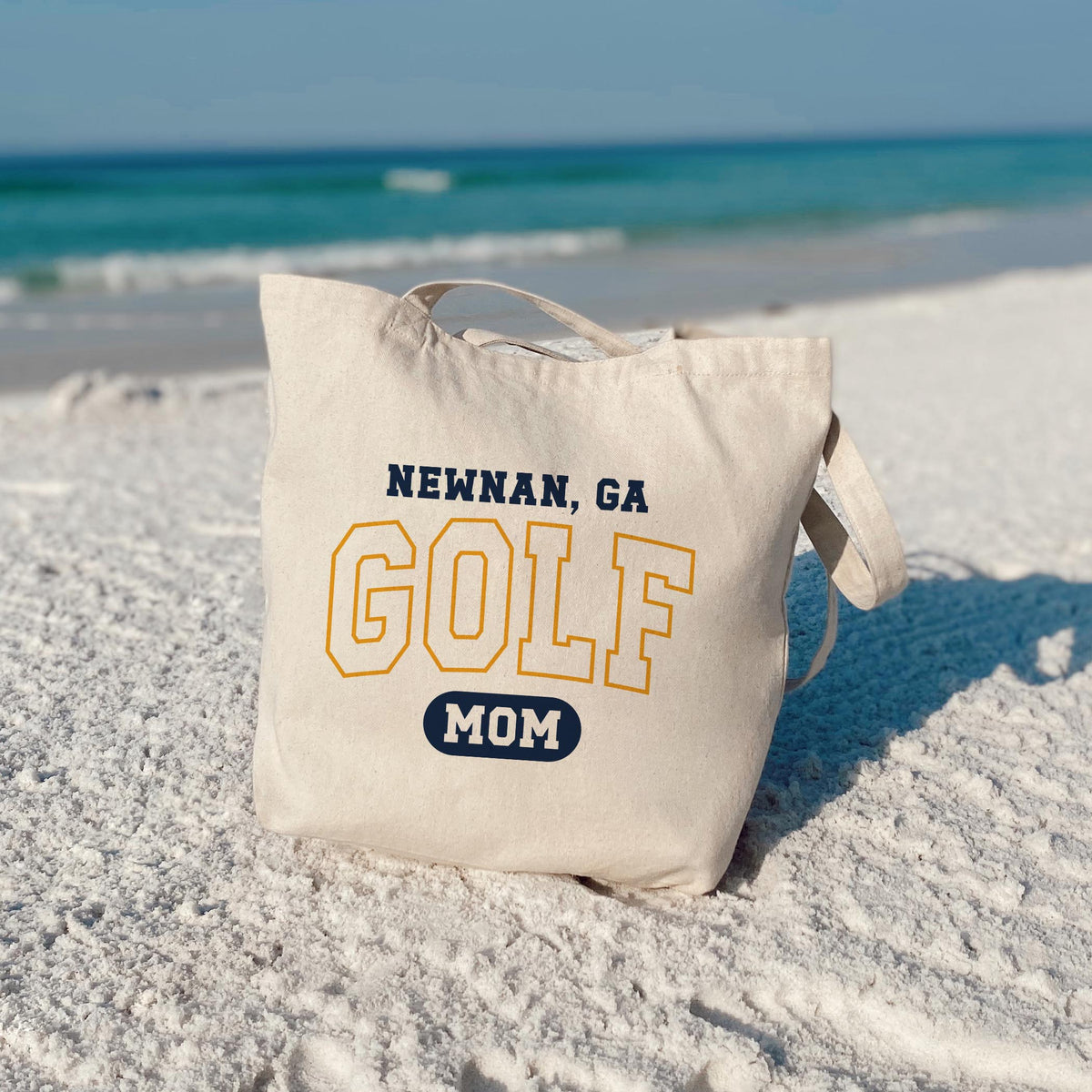Tote Bag Natural Canvas-Custom Golf Mom | Team | Hometown -3