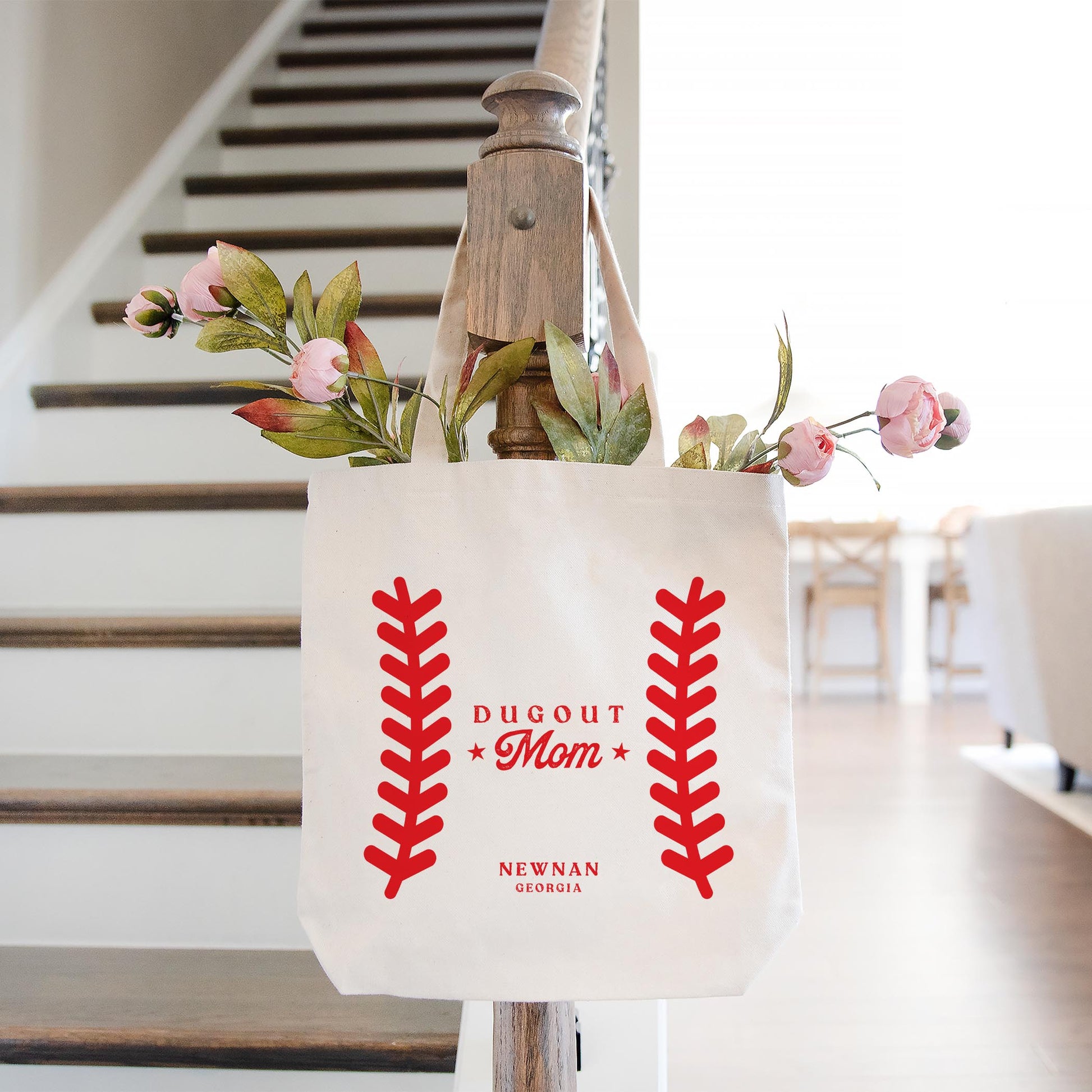 Tote Bag Natural Canvas-Custom Little League Mom -1