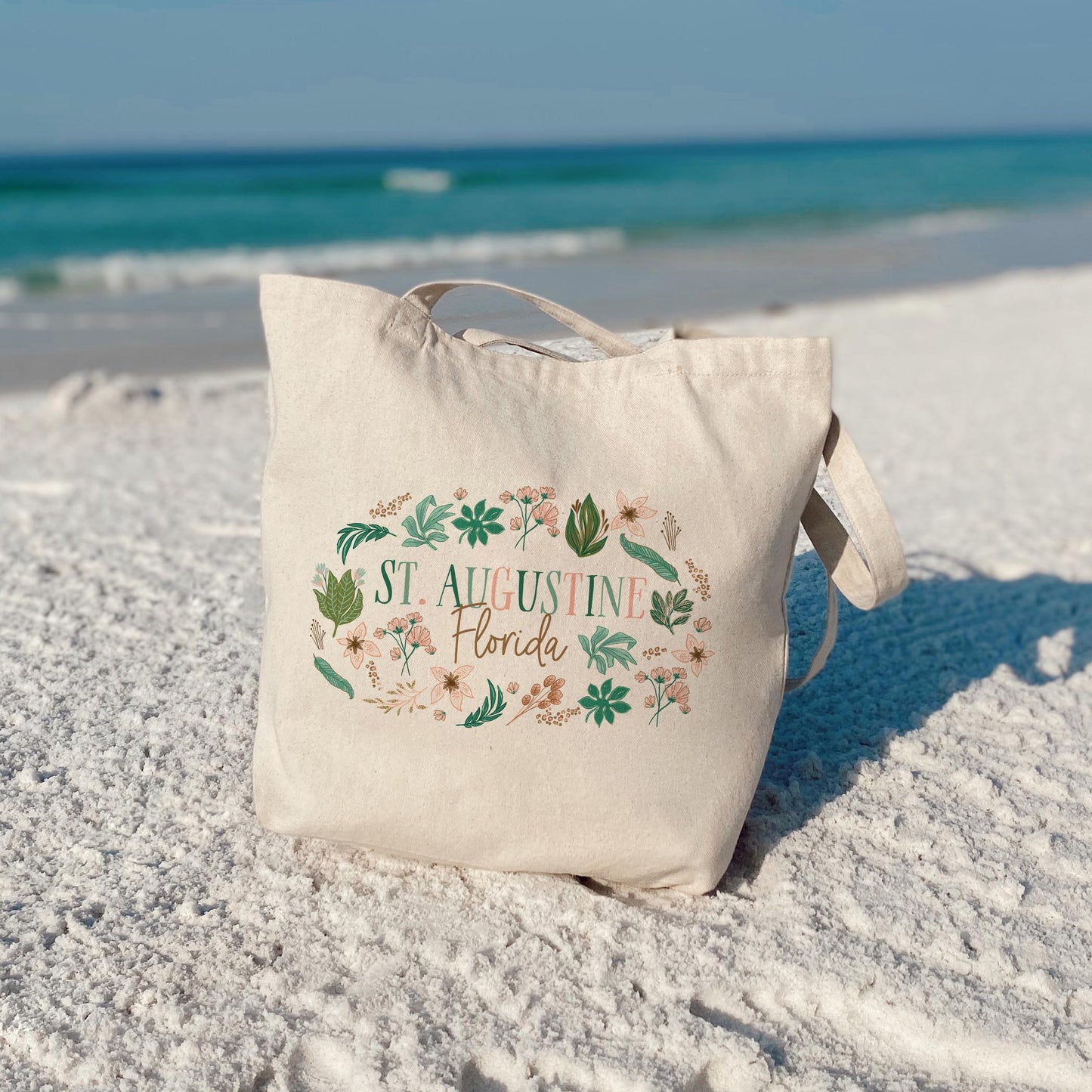 Tote Bag Natural Canvas-Love+Local Lush Tropics -3