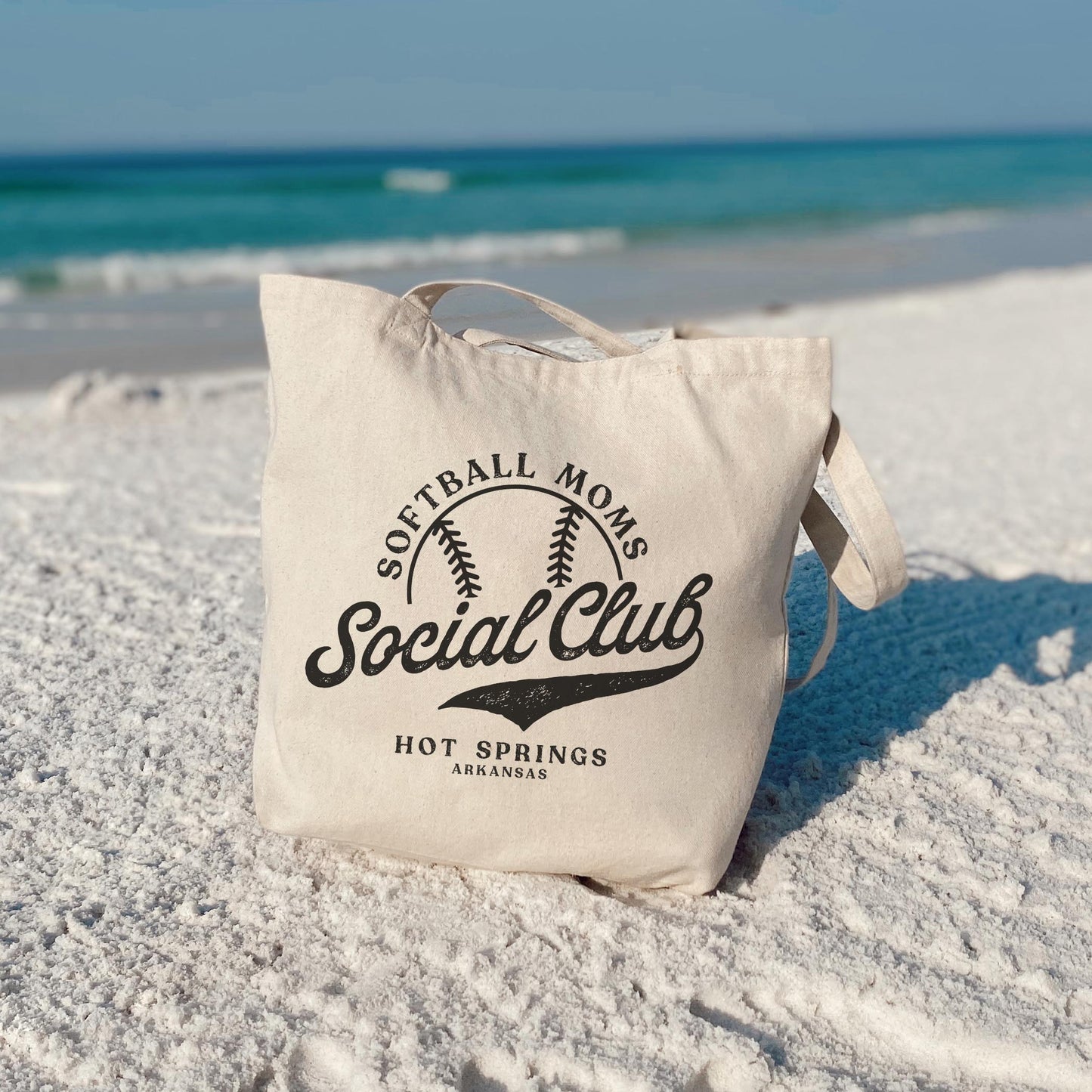 Tote Bag Natural Canvas-Softball Mom | Custom | Your Hometown -3