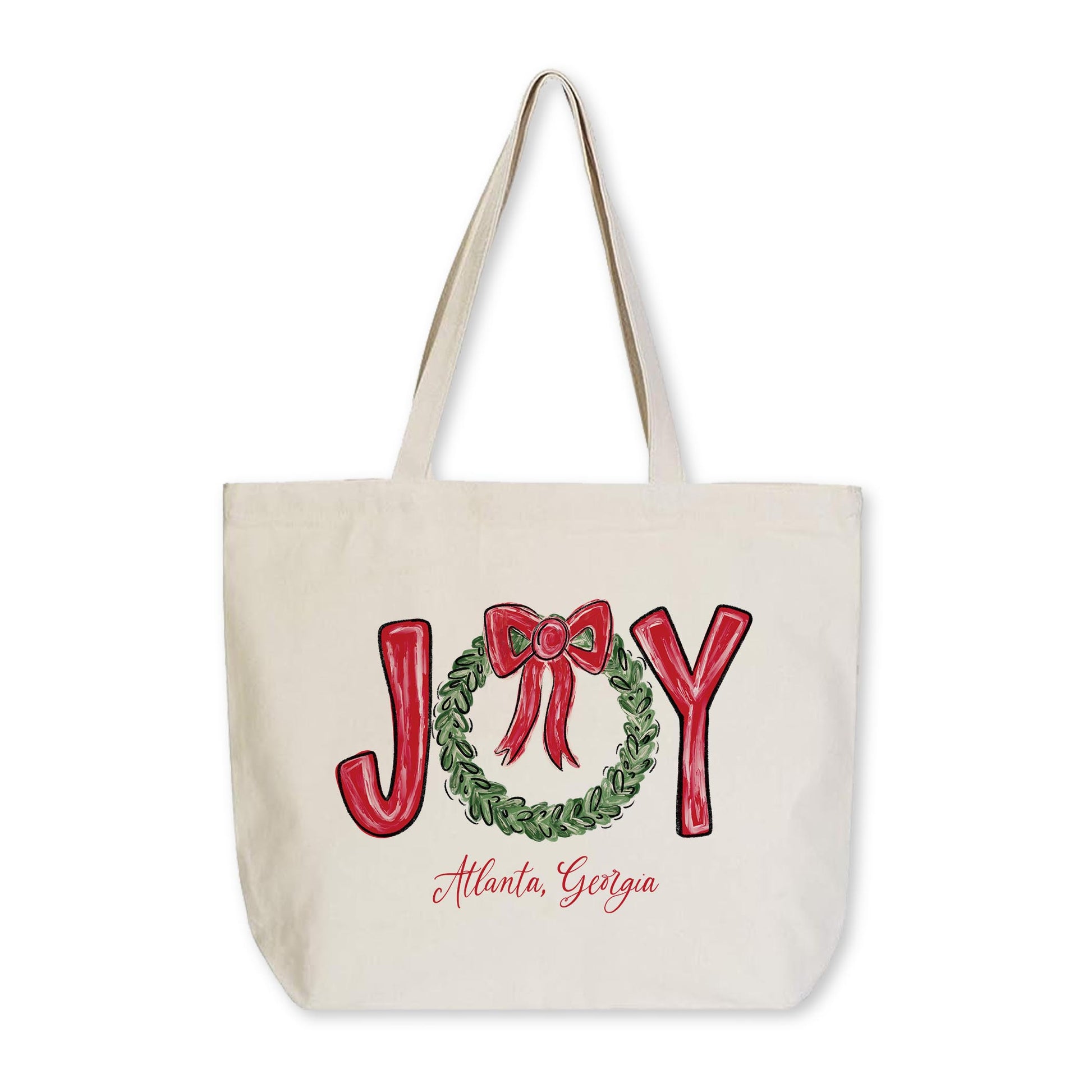 Tote Bag Natural Canvas-Love+Local Make It Merry -0