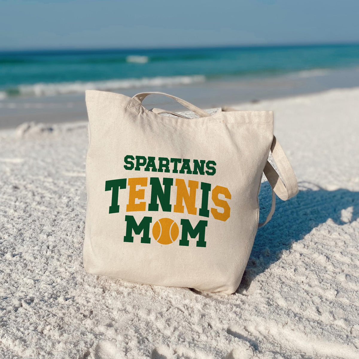 Tote Bag Natural Canvas-Custom Tennis Mom | Your Team | Personalize -3