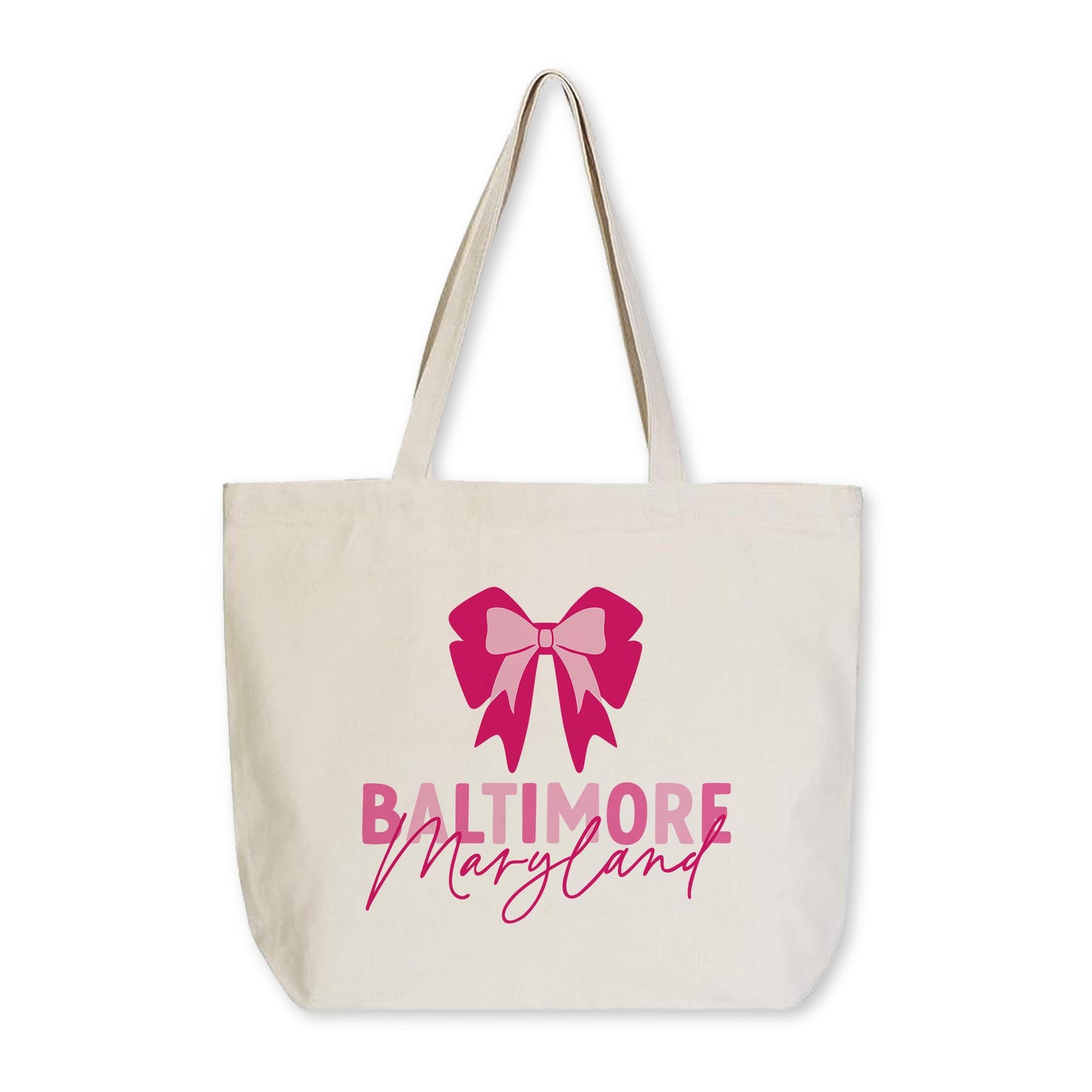 Tote Bag Natural Canvas-Love+Local Bonita Bows -0