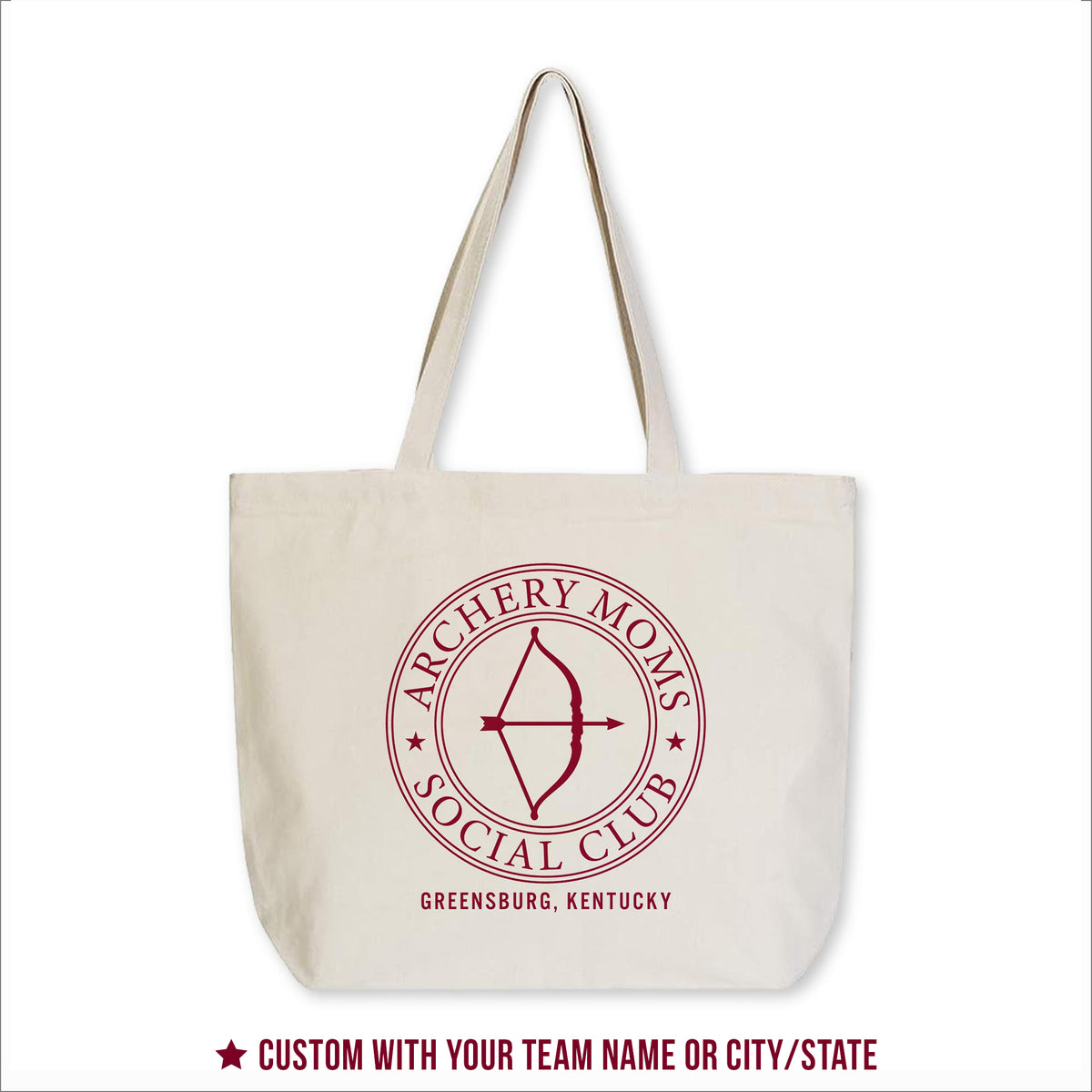 Tote Bag Natural Canvas-Archery Mom | Hometown | School Team