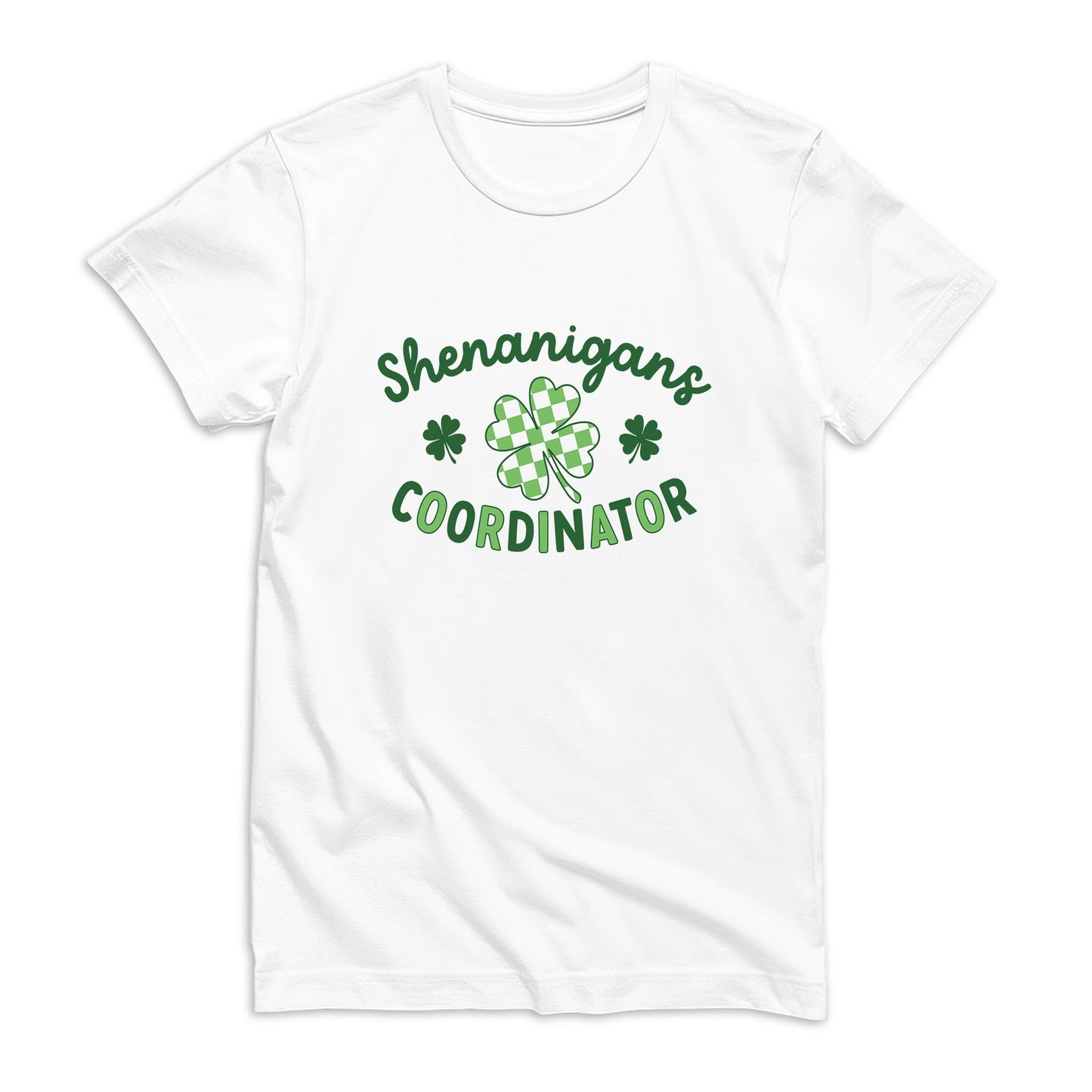 Bella Canvas T-Shirt White-St. Patrick's Day Shenanigans Coordinator -0