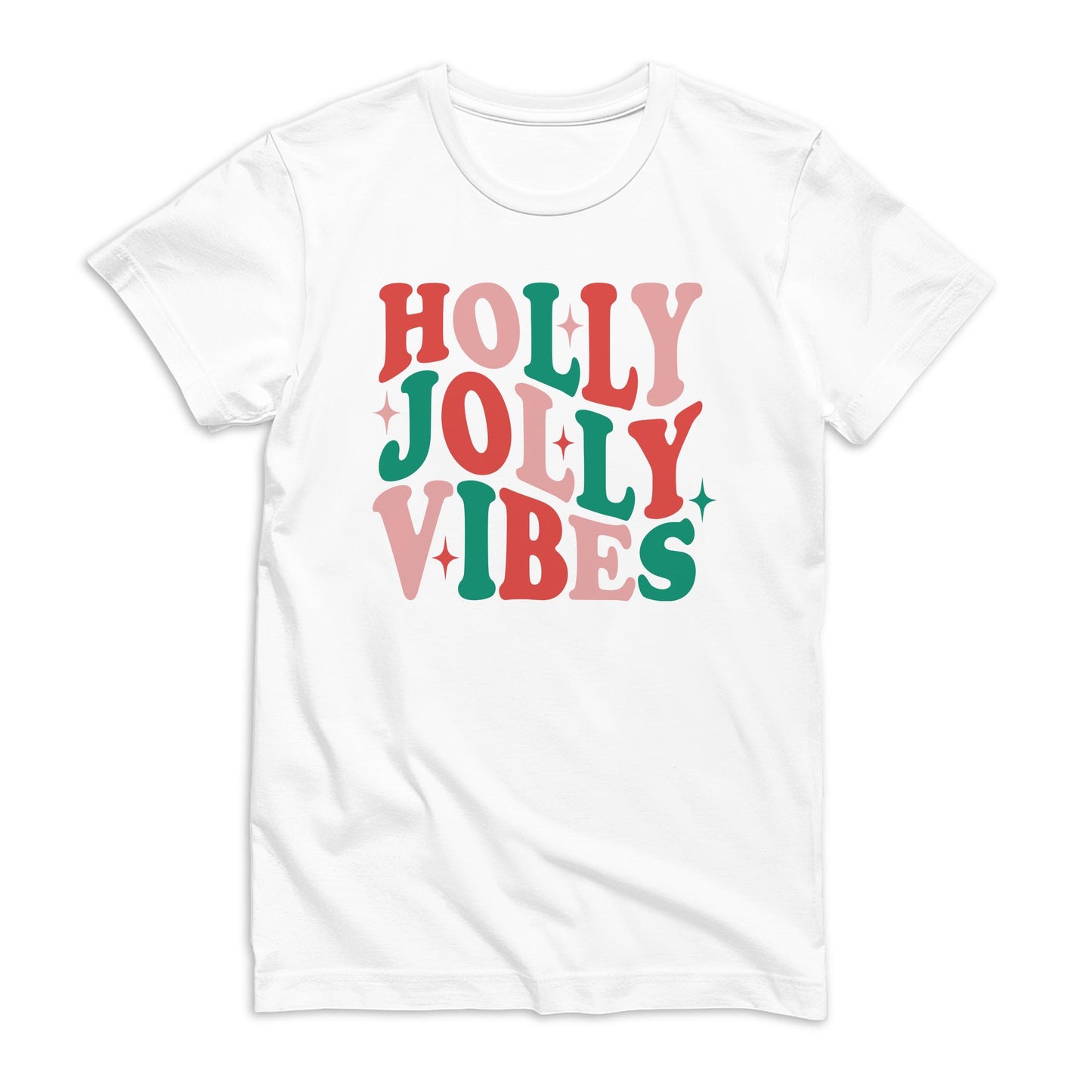 Bella Canvas T-Shirt White-Holly Jolly Vibes