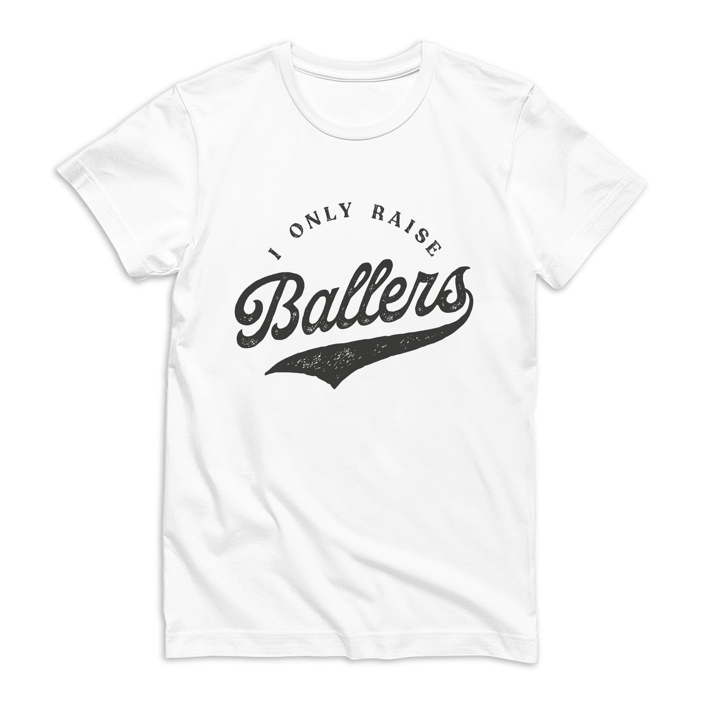 Bella Canvas T-Shirt White-Little League I Only Raise Ballers -0
