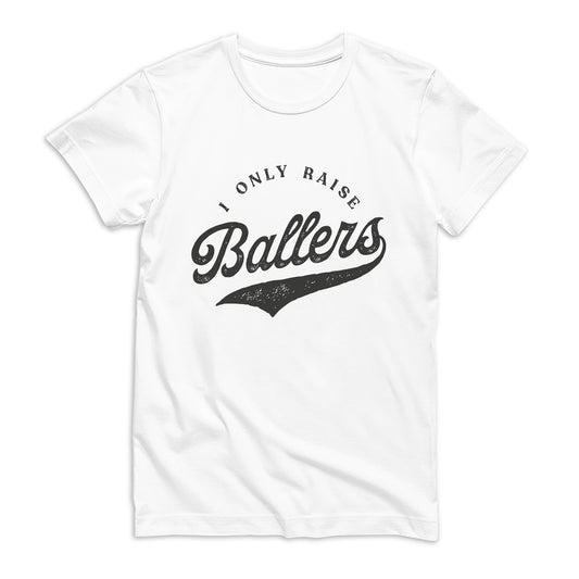 Bella Canvas T-Shirt White-Little League I Only Raise Ballers -0