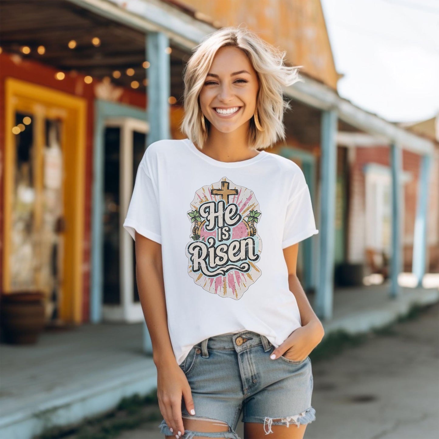 Bella Canvas T-Shirt White-He Is Risen