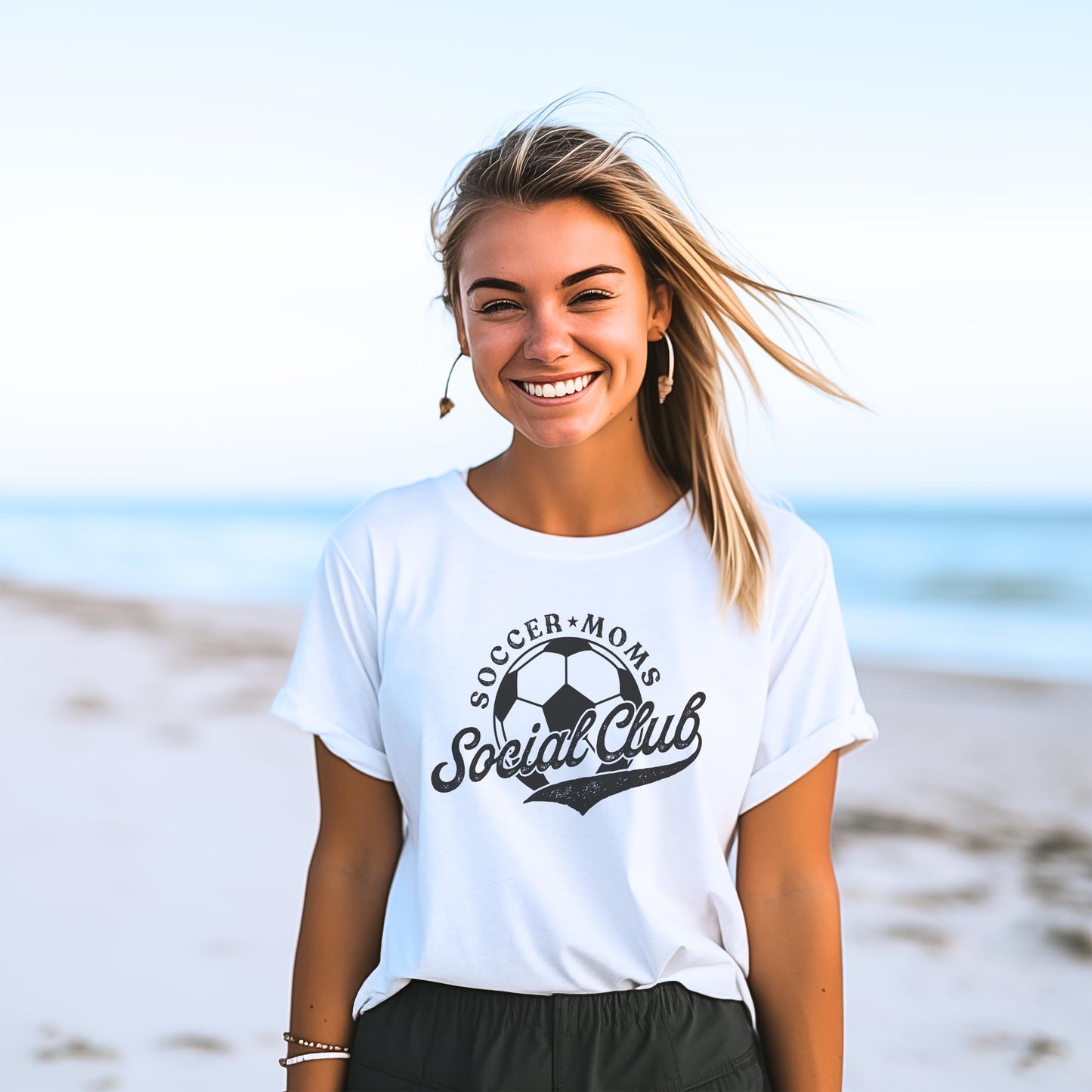 Bella Canvas T-Shirt White-Soccer Moms Social Club -2