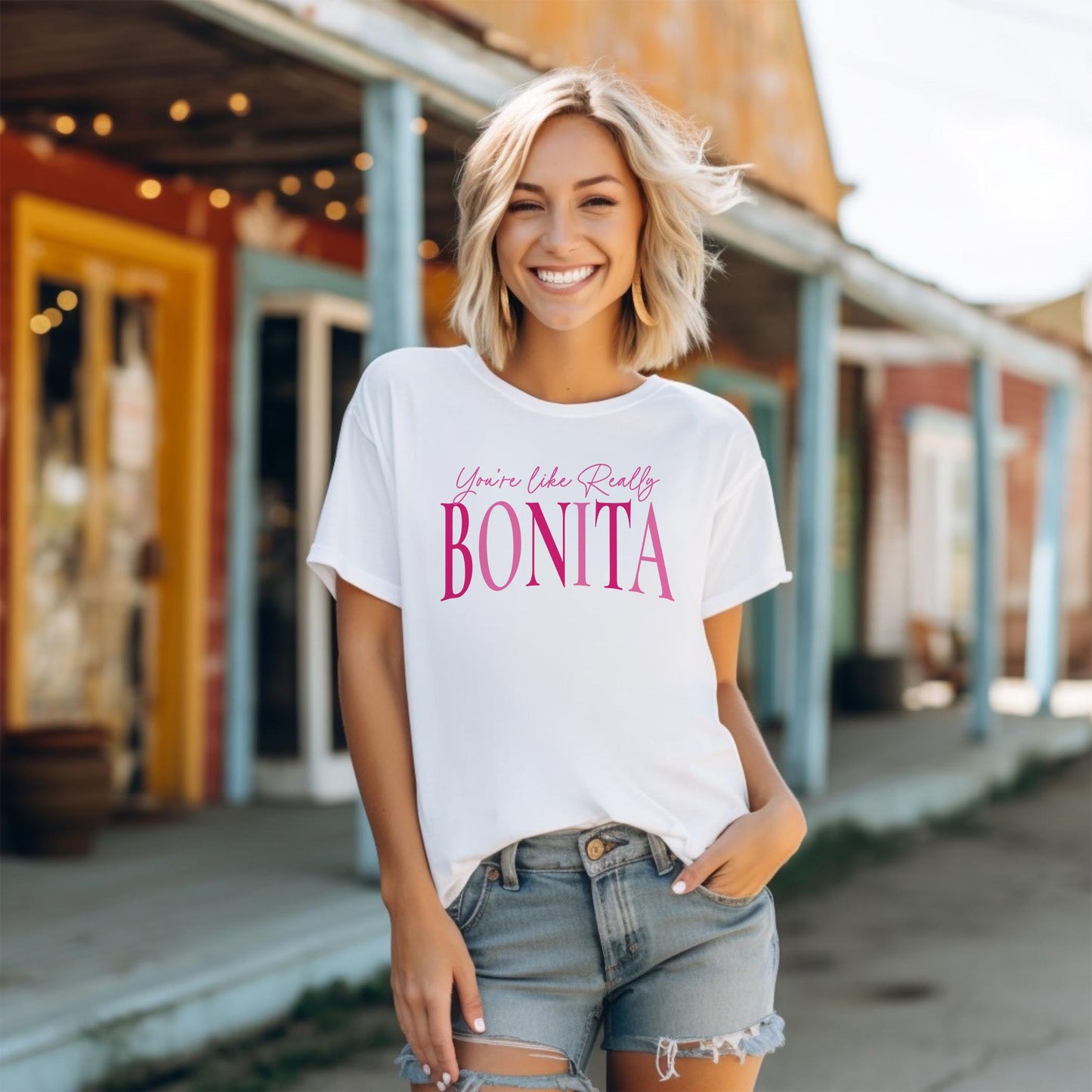 Bella Canvas T-Shirt White-Bonita Bows -1