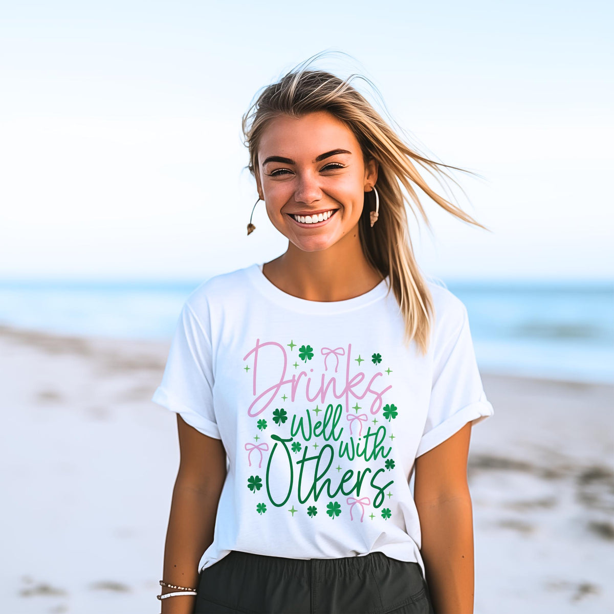 Bella Canvas T-Shirt White-St. Patty's Day -2