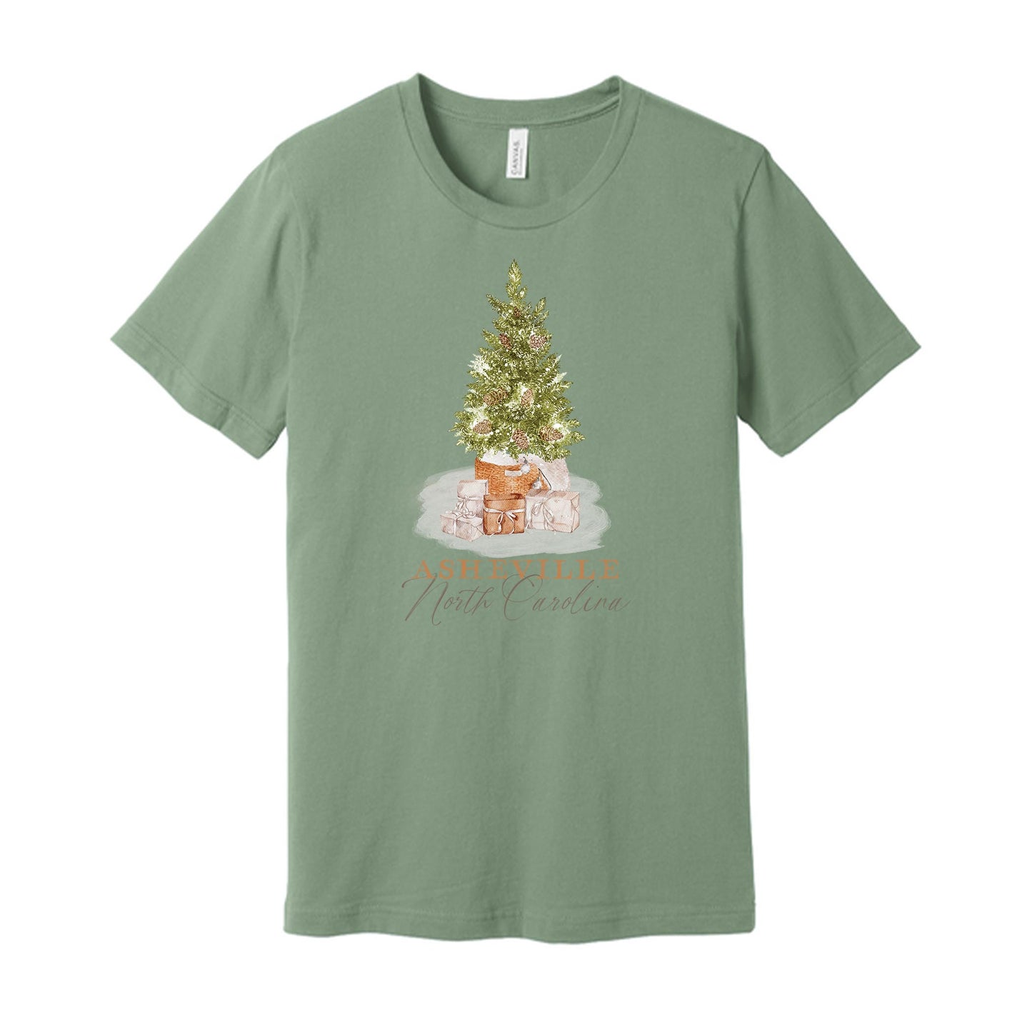 Bella Canvas T-Shirt Sage-Cottage Tree Asheville North Carolina -0