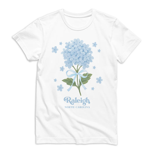 Bella Canvas T-Shirt White-Love+Local Hydrangea Cottage -0