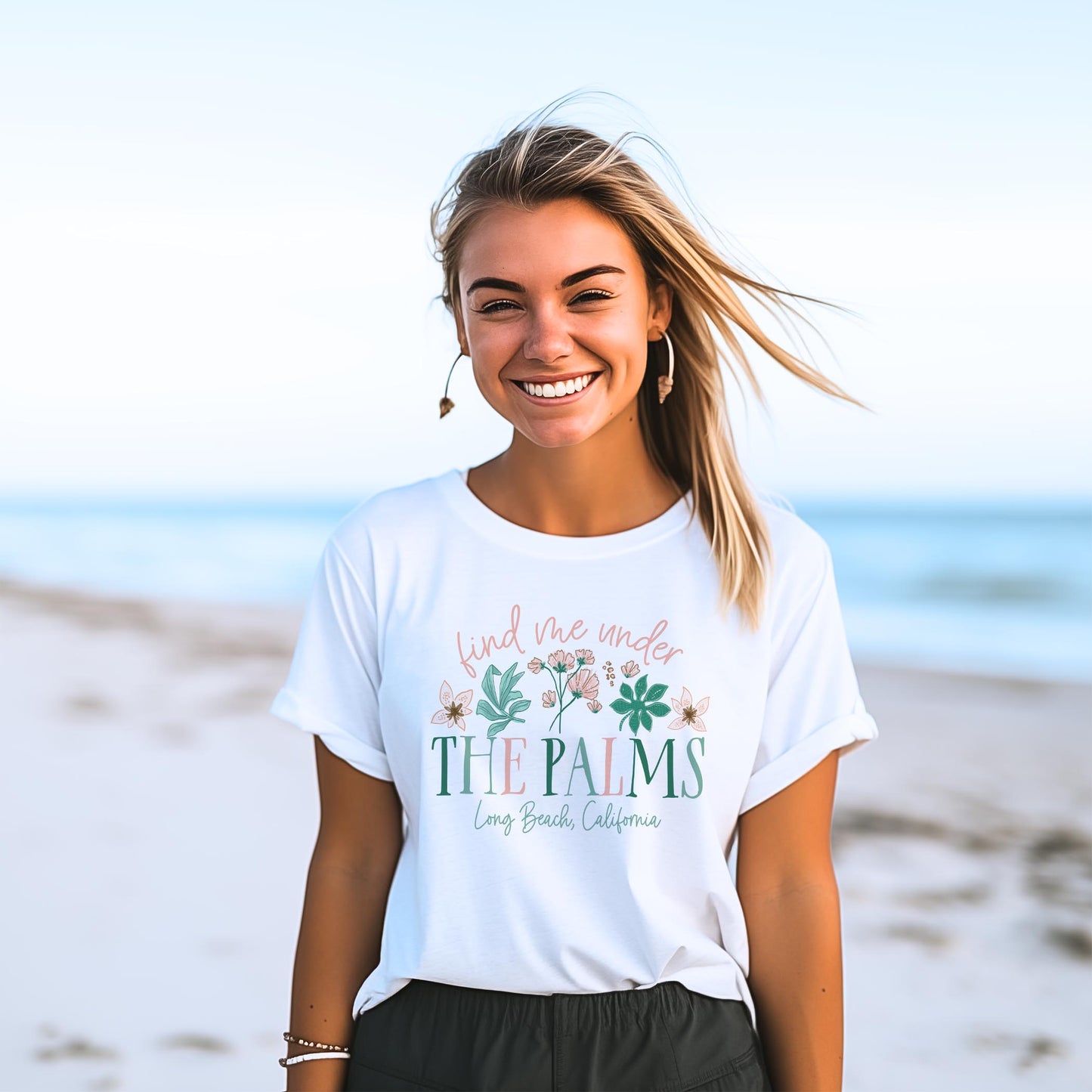 Bella Canvas T-Shirt White-Love+Local Lush Tropics -2