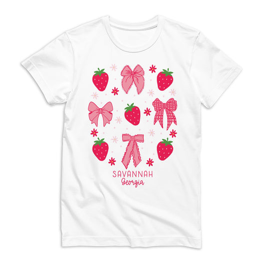 Bella Canvas T-Shirt White-Love+Local Strawberry Parlor -0
