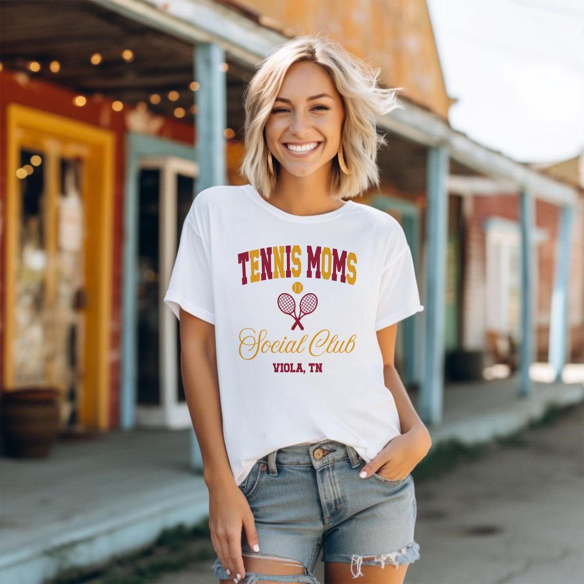 Bella Canvas T-Shirt White-Custom Tennis Mom | Your Team | Personalize -1