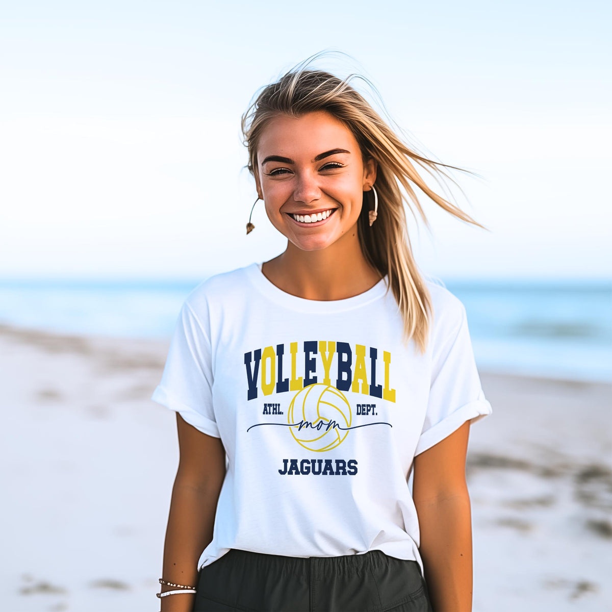 Bella Canvas T-Shirt White-Custom Volleyball Mom | Your Team -2