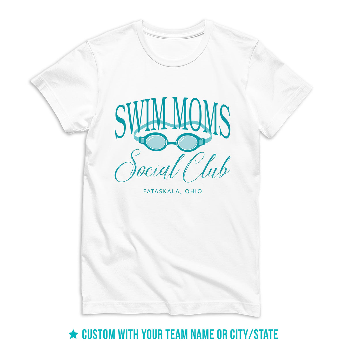 Bella Canvas T-Shirt White-Swim Mom | School Team | City & State