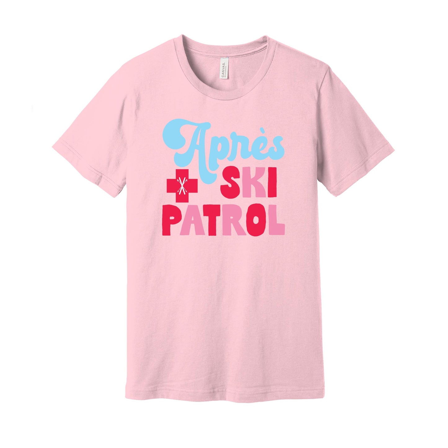 Bella Canvas T-Shirt Pink-Après Ski Patrol -0