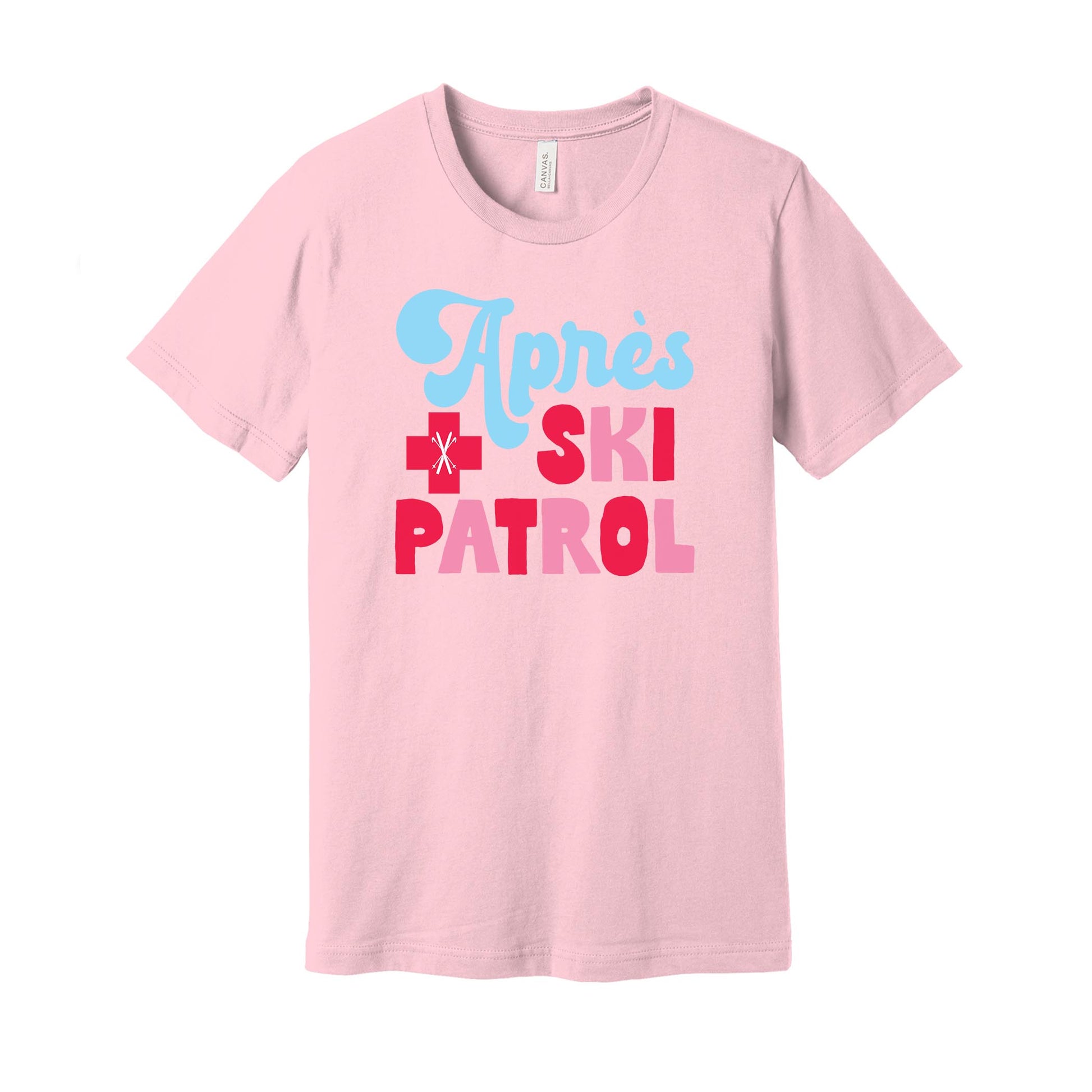 Bella Canvas T-Shirt Pink-Après Ski Patrol -0