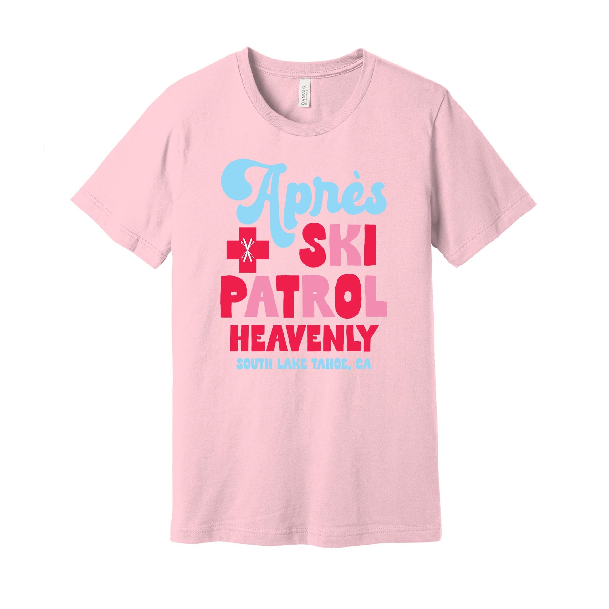 Bella Canvas T-Shirt Pink-Love+Local Après Ski Patrol -0