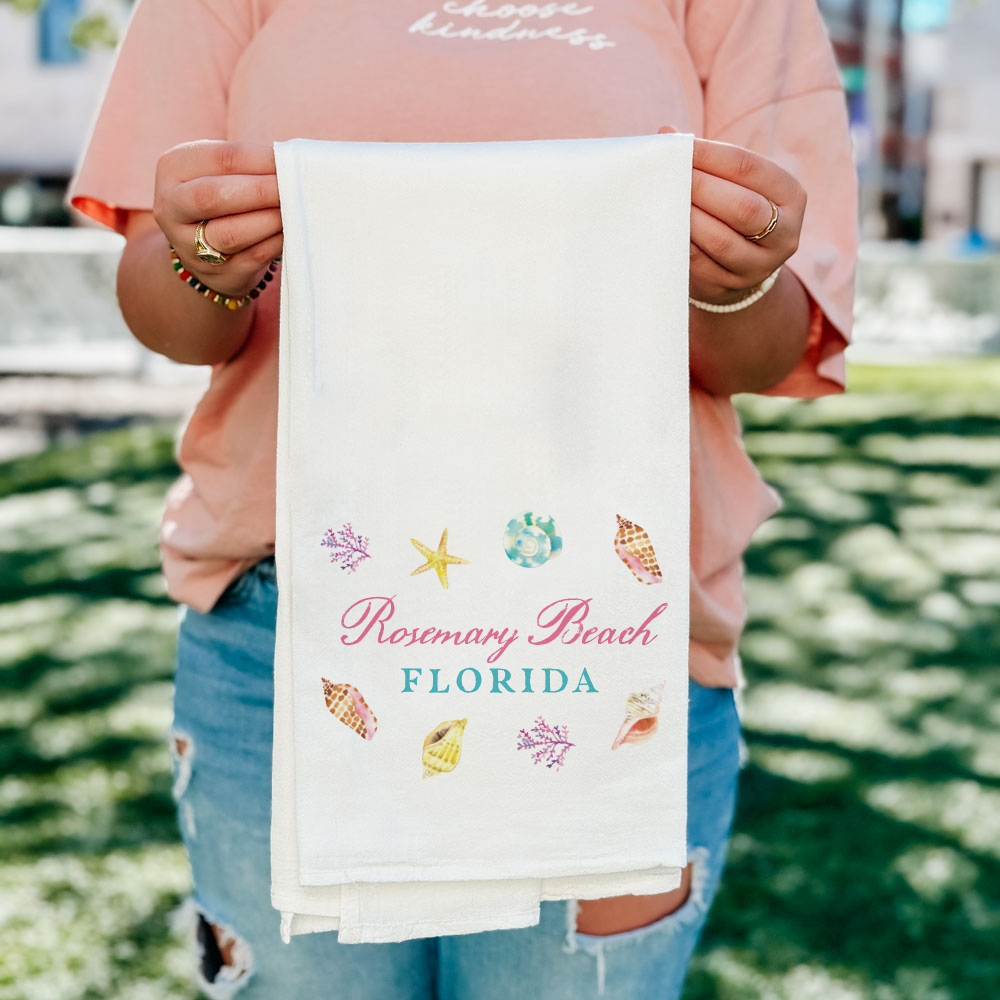 Love+Local Cotton Tea Towel | Shells & Shoreline