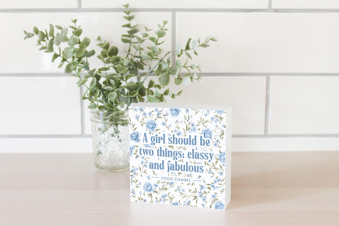5x5 Wood Block-Chinoiserie Chic Classy & Fabulous