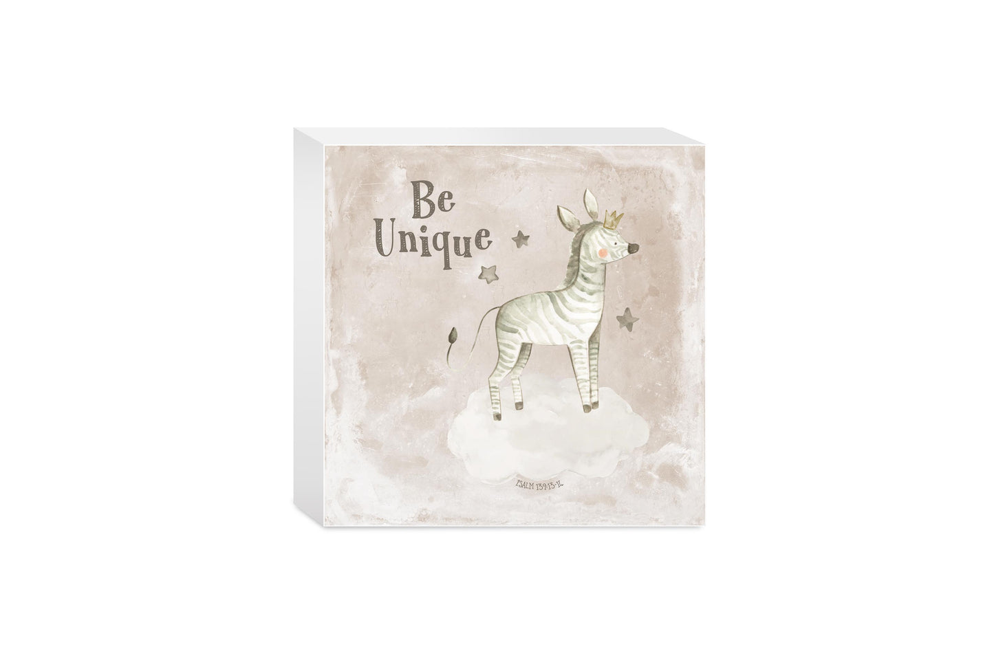 5x5 Wood Block-Be Unique Zebra Painted Background