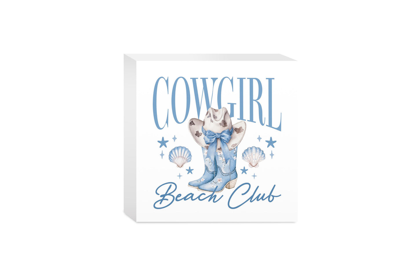 5x5 Wood Block-Coastal Cowgirl -0