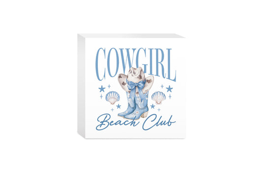 5x5 Wood Block-Coastal Cowgirl -0