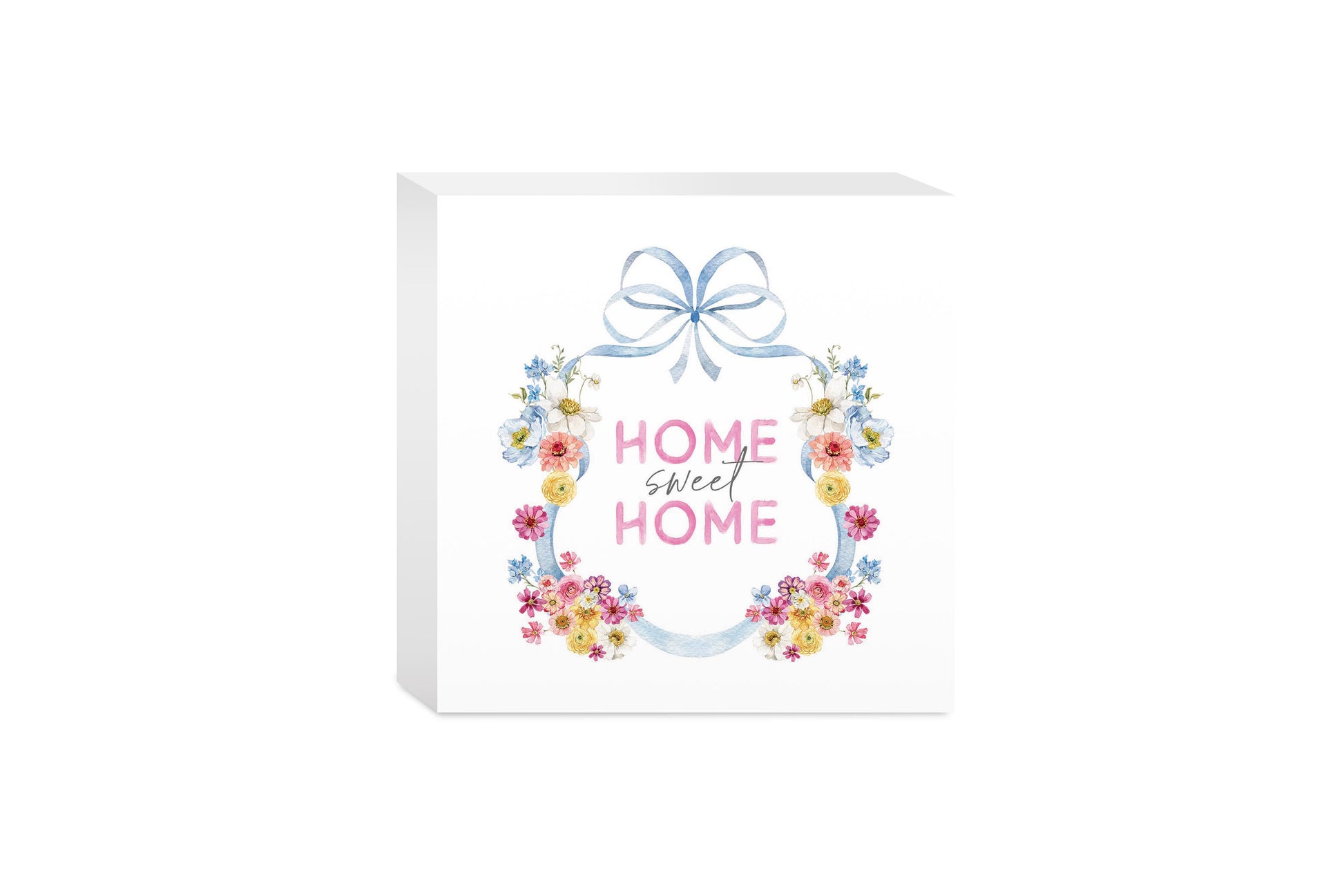 5x5 Wood Block-Fantasy Garden Home Sweet Home -0