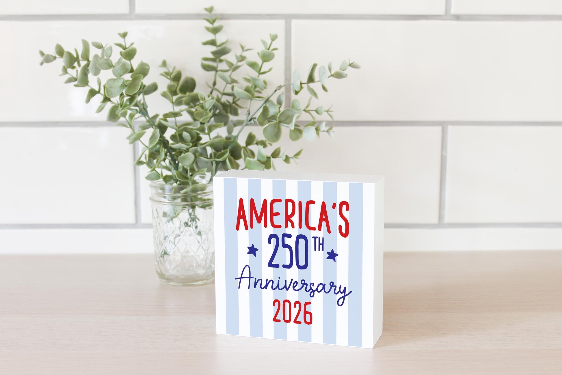 5x5 Wood Block-4th of July 250th Anniversary -2