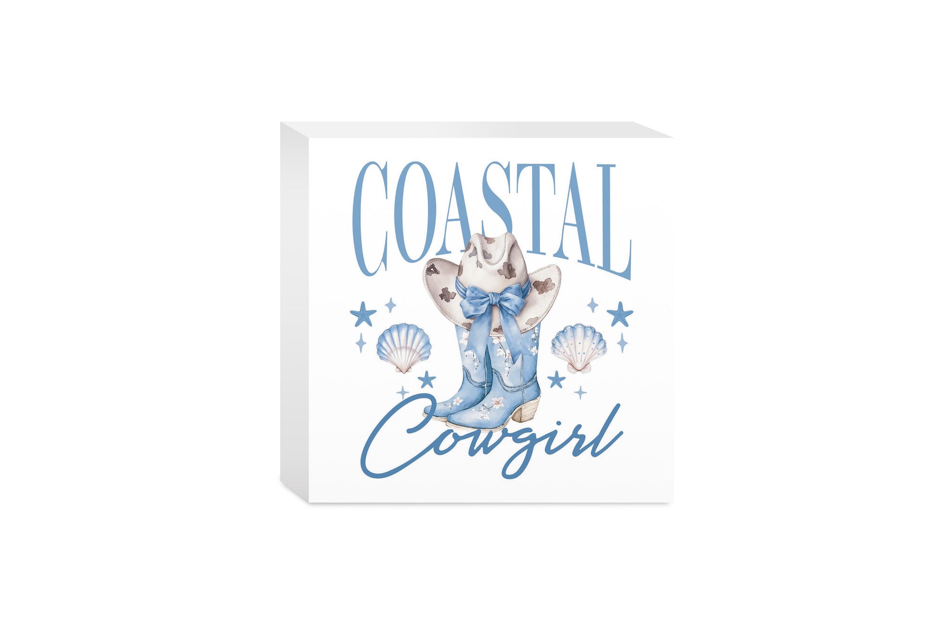 5x5 Wood Block-Coastal Cowgirl 2 -0