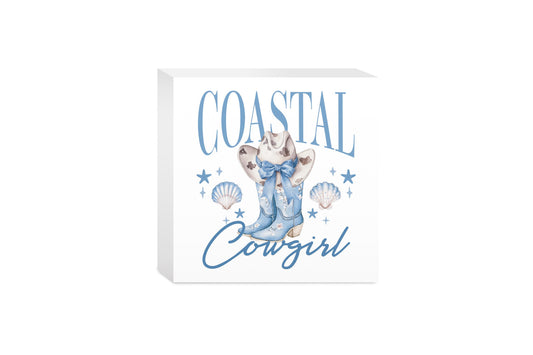 5x5 Wood Block-Coastal Cowgirl 2 -0