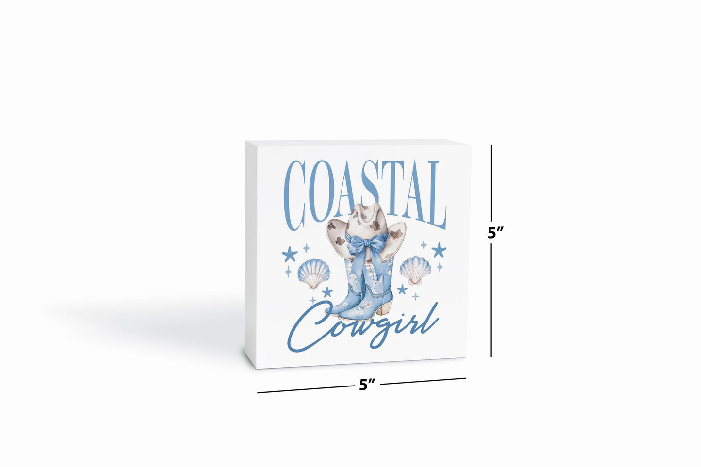 5x5 Wood Block-Coastal Cowgirl 2 -6