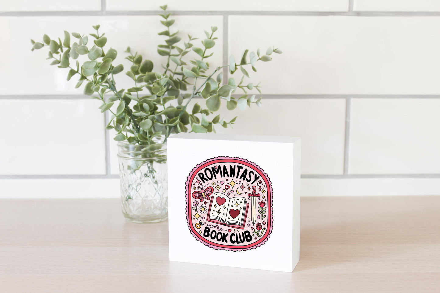5x5 Wood Block-Romantasy Book Club -2