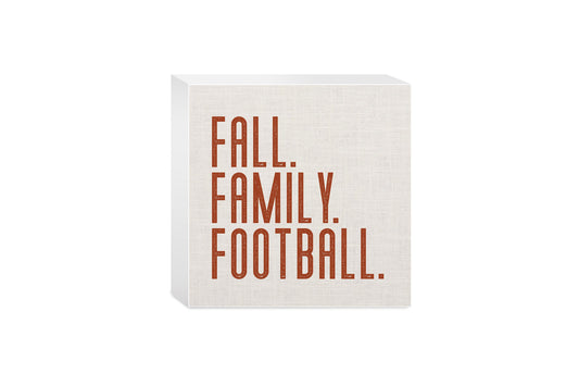 5x5 Wood Block-Fall Family Football Canvas