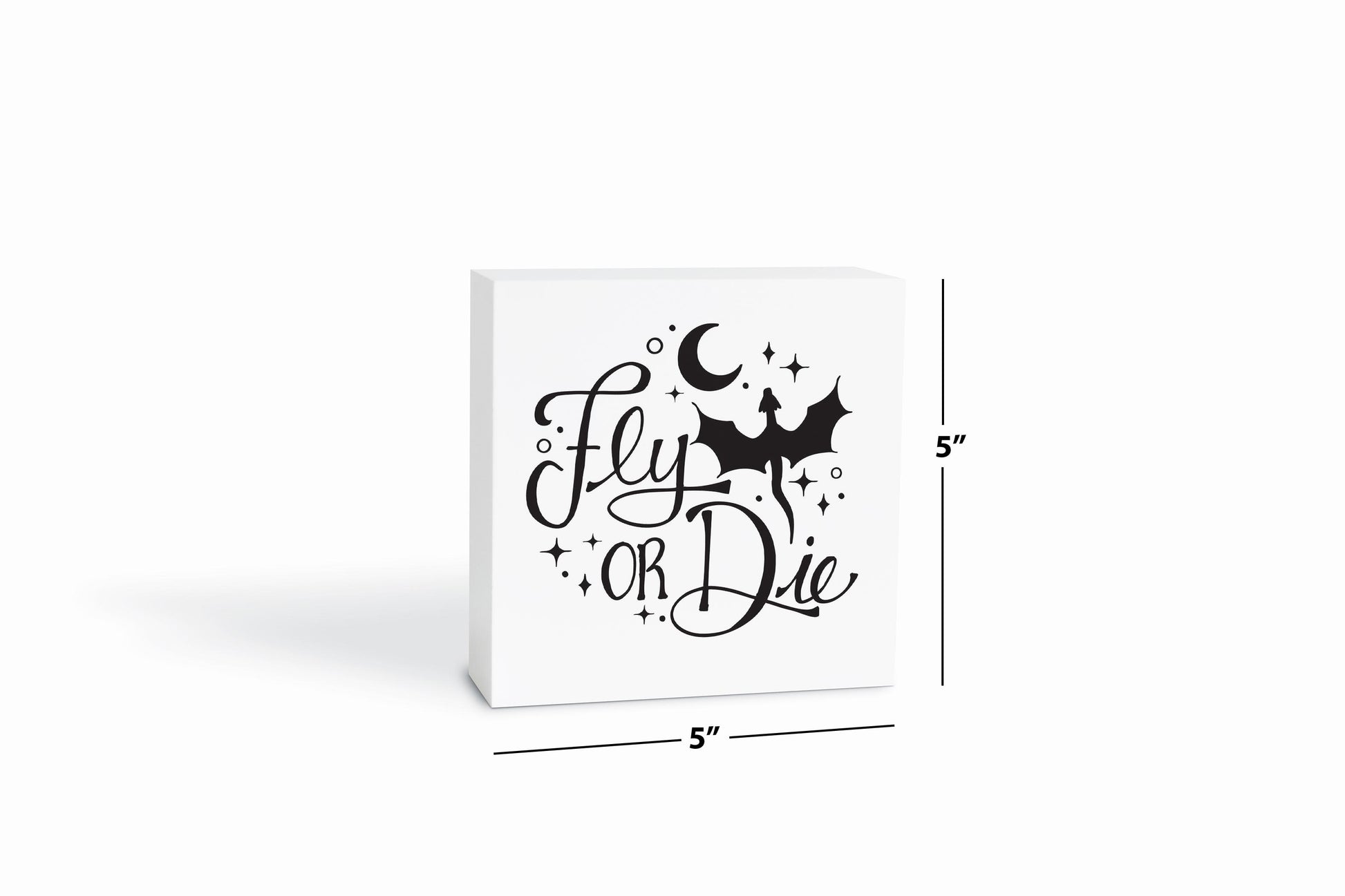 5x5 Wood Block-Fly Or Die -6