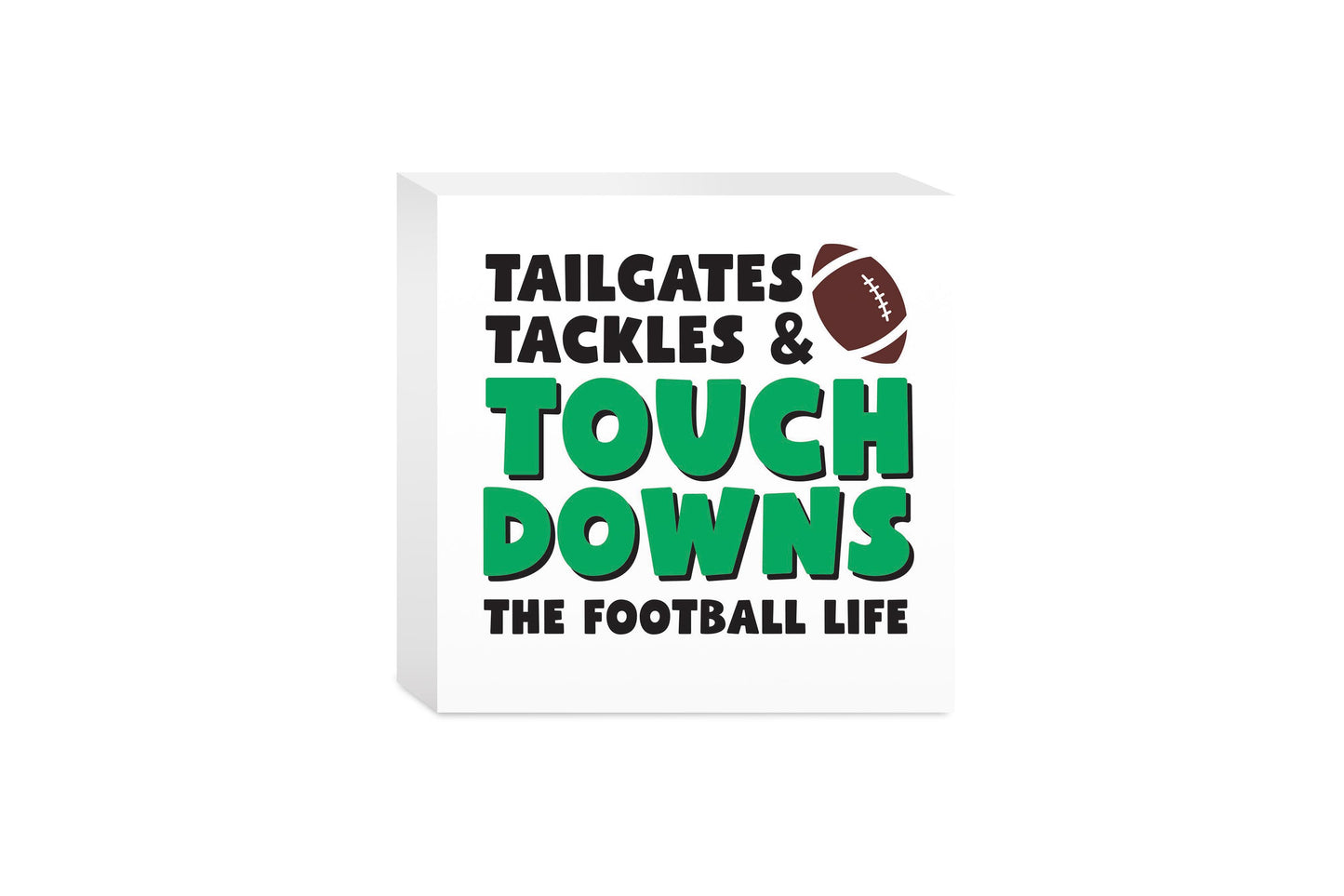5x5 Wood Block-Tailgates Tackles & Touchdowns