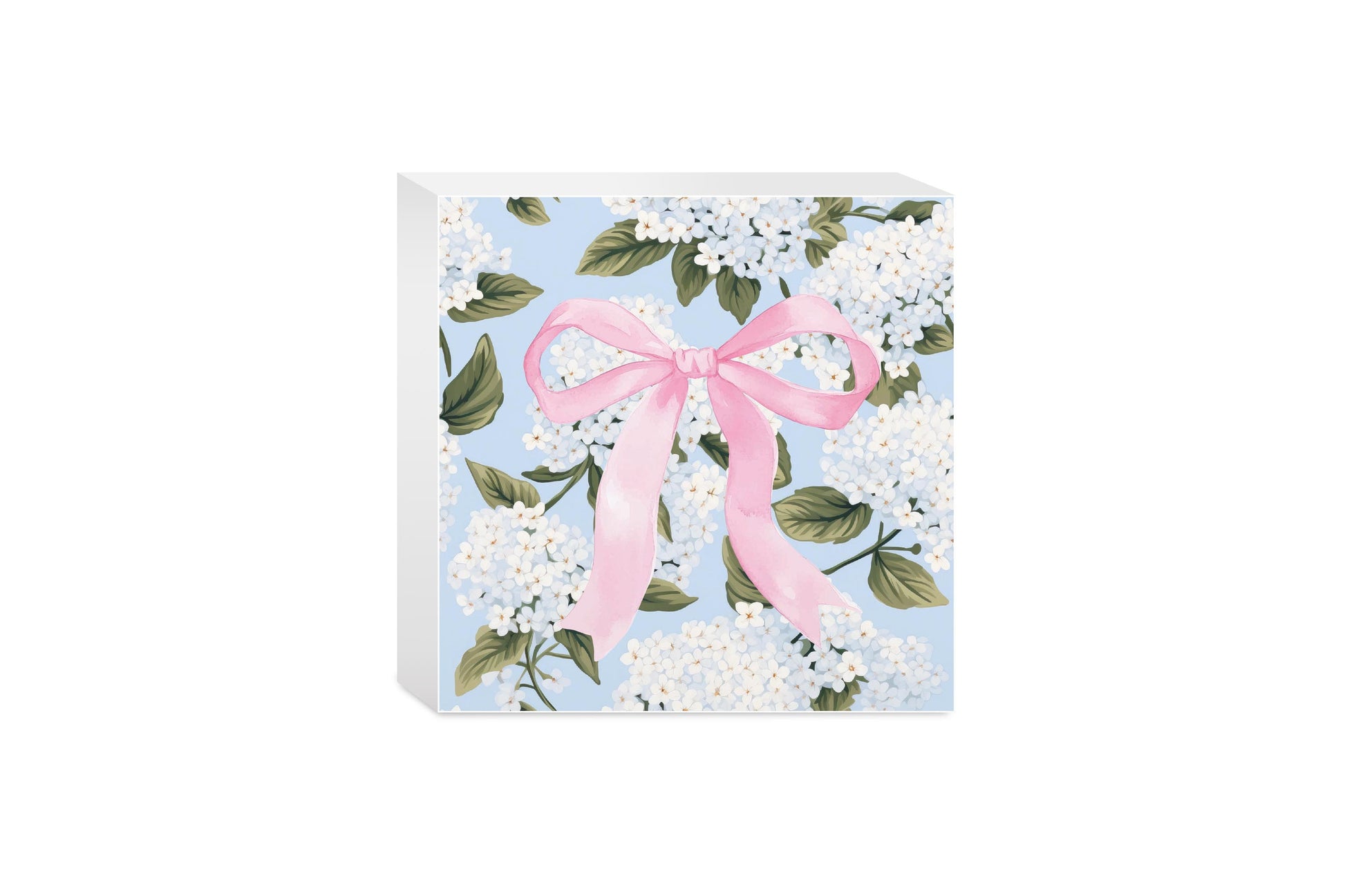 5x5 Wood Block-Hydrangea Cottage -0