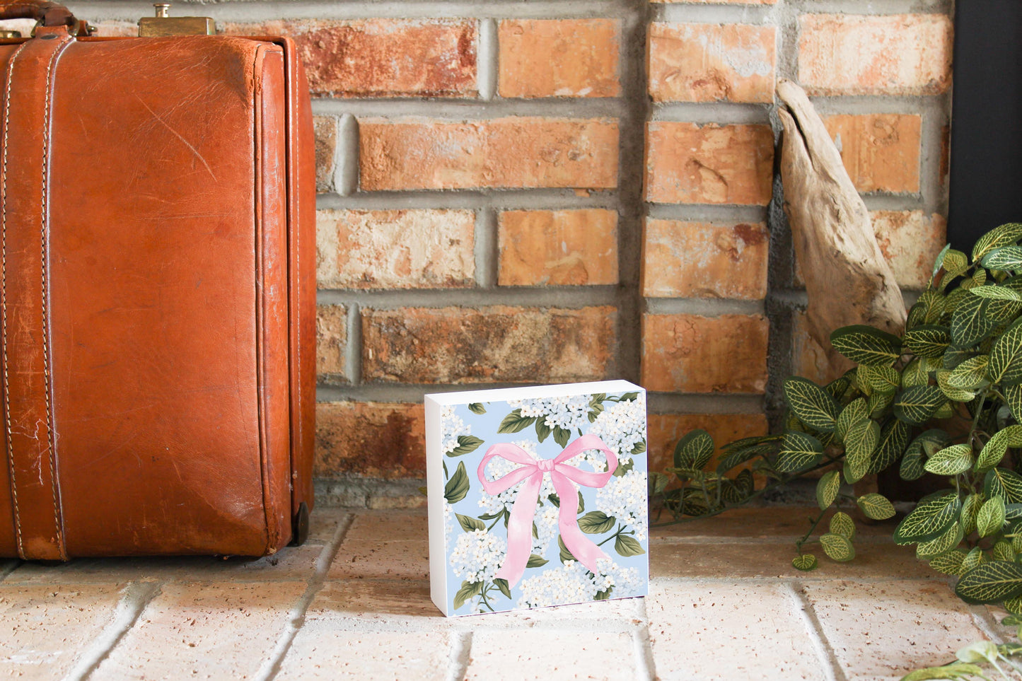 5x5 Wood Block-Hydrangea Cottage -3