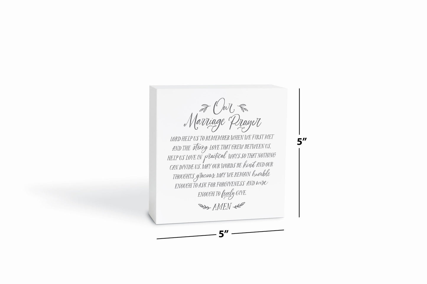 5x5 Wood Block-Our Marriage Prayer
